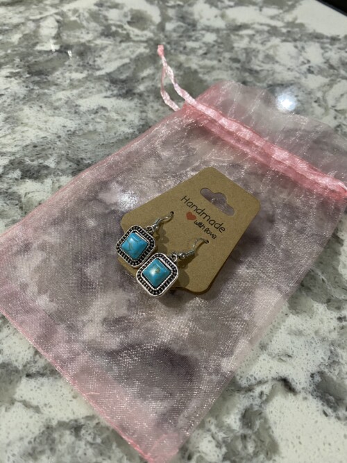 Turquoise Square Dangles