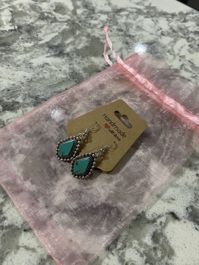 Turquoise Diamond Dangles