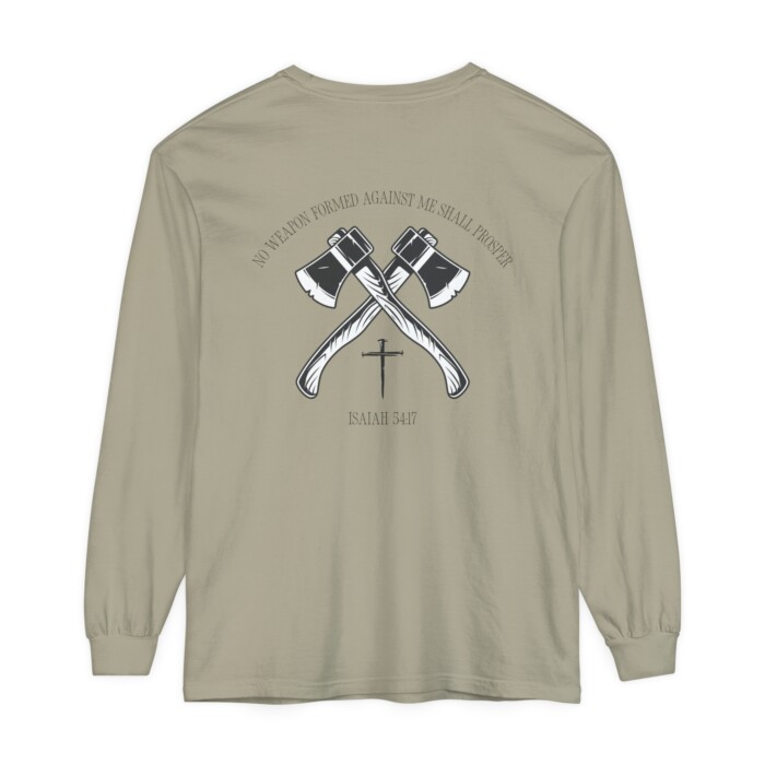 No Weapon Formed Shall Prosper Men's Long Sleeve | Jesus Apparel - Image 6