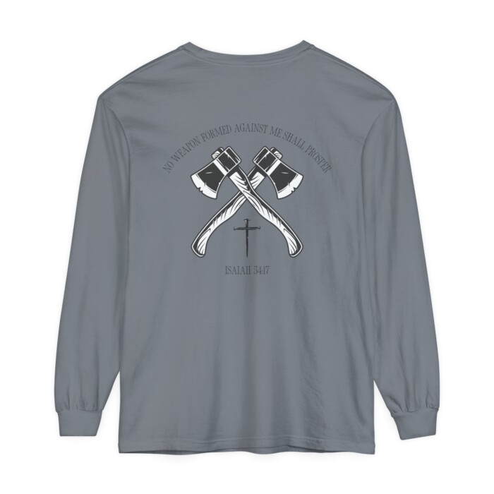 No Weapon Formed Shall Prosper Men's Long Sleeve | Jesus Apparel - Image 10